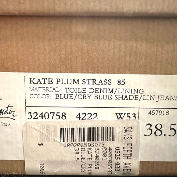 Christian Louboutin KATE PLUM STRASS 85 Crystal Denim Heels Pumps Shoes - Picture 15 of 15